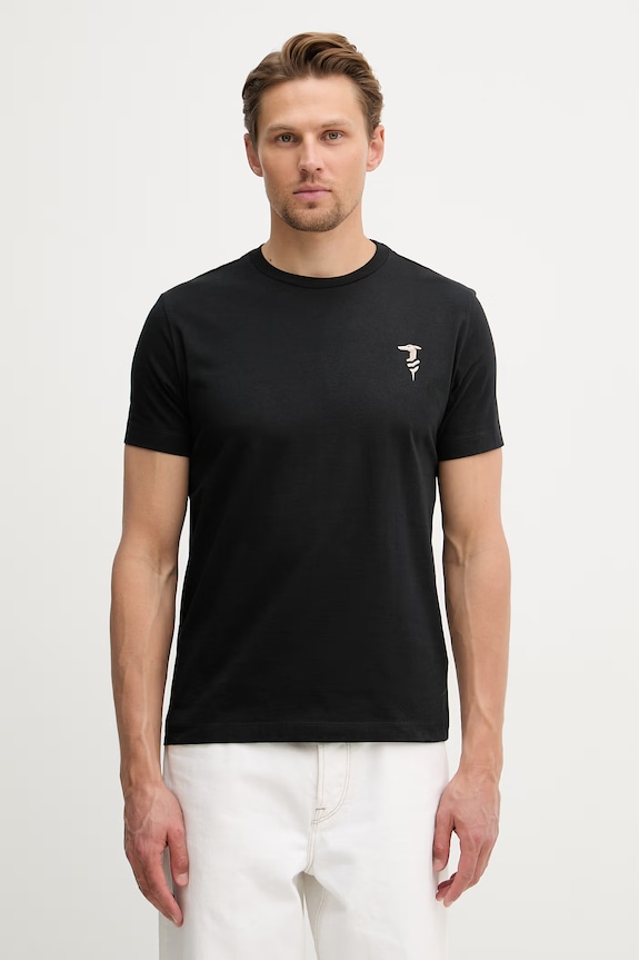 Trussardi T-shirt Ανδρικό βαμβακερό μαύρο G0568000127N