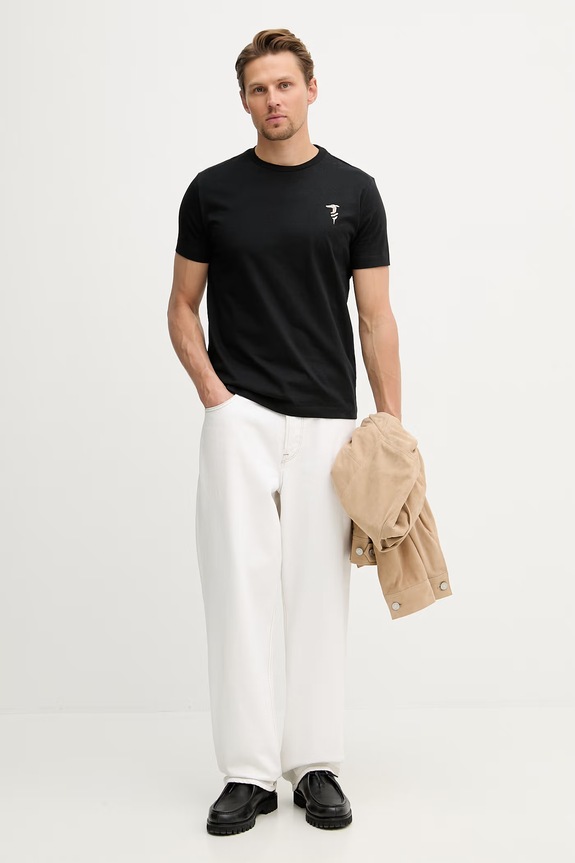 Trussardi T-shirt Ανδρικό βαμβακερό G0568000127N μαύρο SS26
