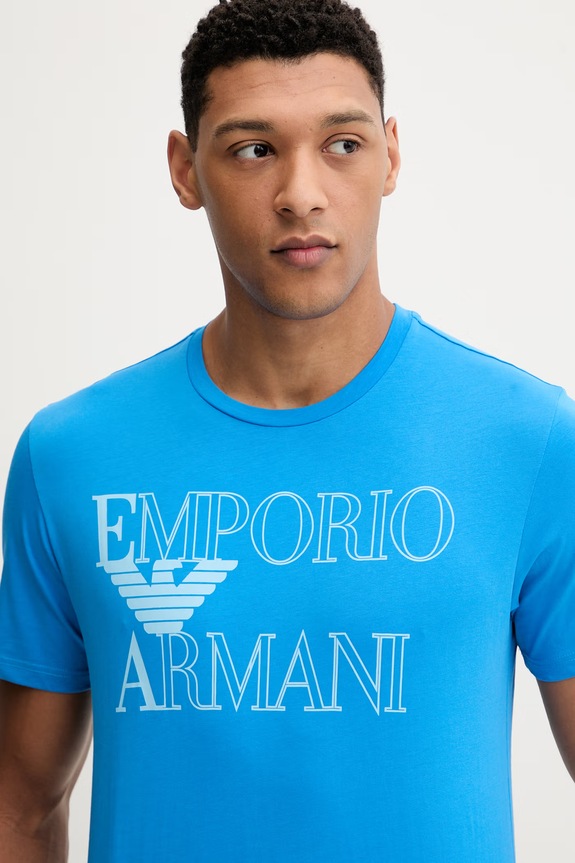 Emporio Armani Underwear pamut póló kék EM000574.AF20434