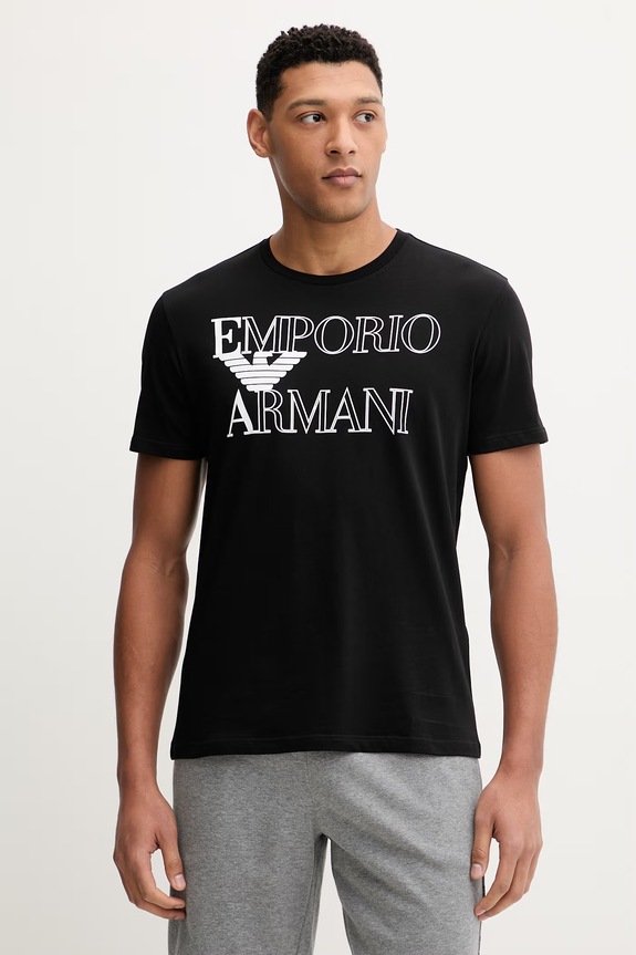Emporio Armani Underwear pamut póló pamut fekete EM000574.AF20434