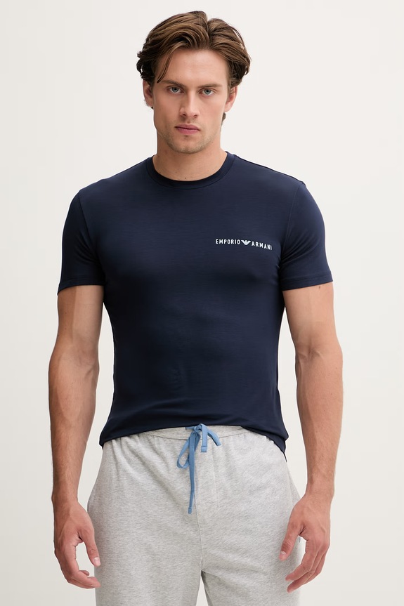 Emporio Armani Underwear T-shirt basic męski z wiskozą 2-pack EM001849.AF18893 granatowy SS26
