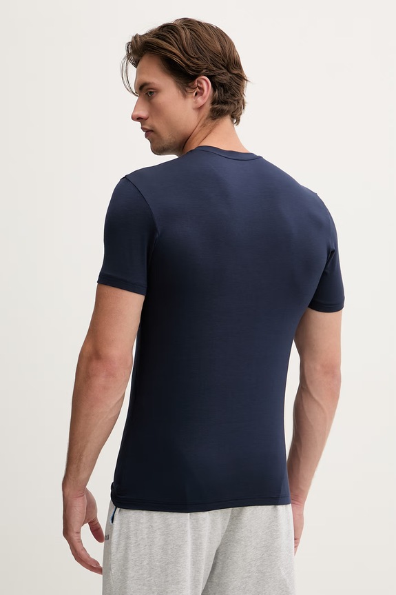 Emporio Armani Underwear T-shirt basic męski z wiskozą 2-pack EM001849.AF18893 granatowy
