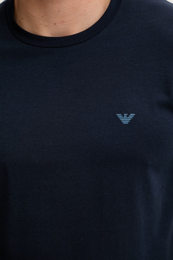 Emporio Armani Underwear T-shirt basic męski bawełniany z elastanem 2-pack EM000391.AF18881 granatowy