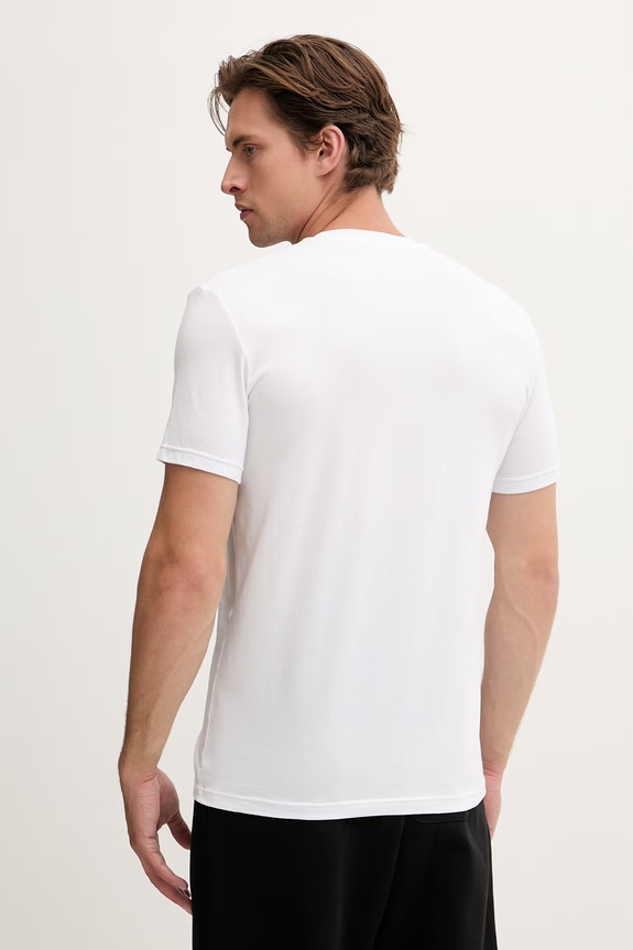 Emporio Armani Underwear T-shirt basic męski bawełniany z elastanem 2-pack granatowy EM000391.AF18881