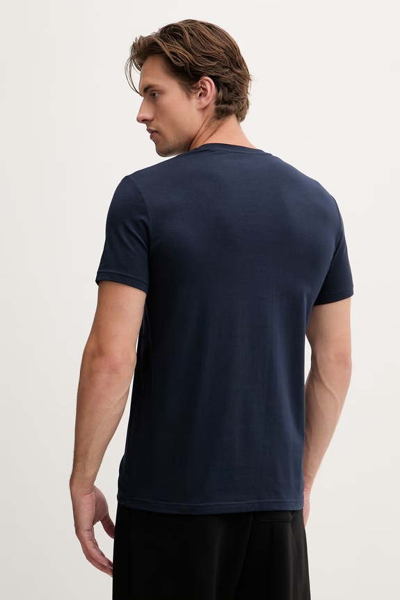 Emporio Armani Underwear T-shirt basic męski bawełniany z elastanem 2-pack EM000391.AF18881 granatowy