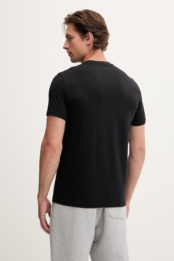 Odzież Emporio Armani Underwear T-shirt basic męski bawełniany z elastanem 2-pack EM000391.AF18881 czarny