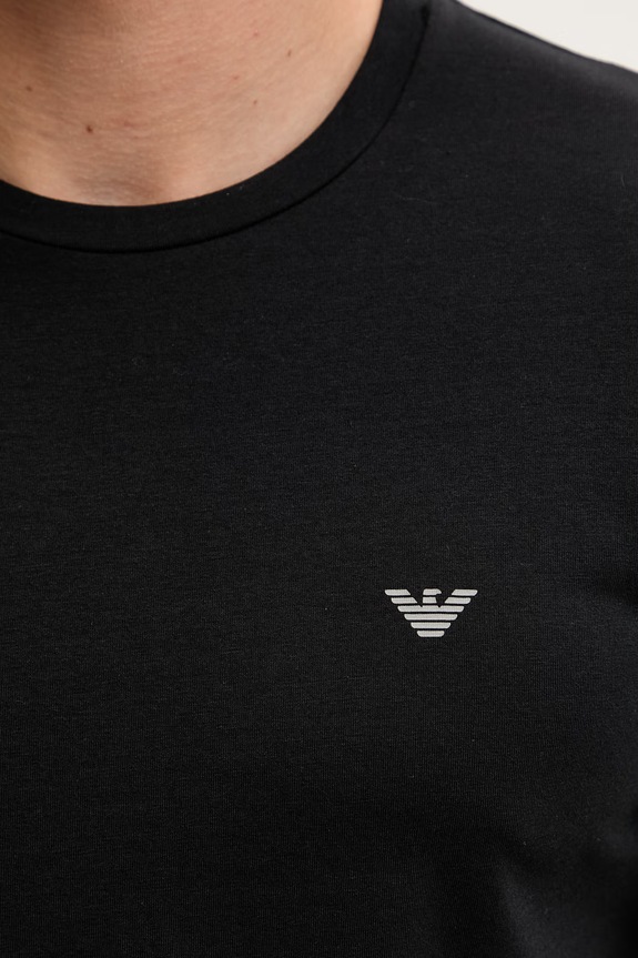 Emporio Armani Underwear T-shirt basic męski bawełniany z elastanem 2-pack EM000391.AF18881 czarny