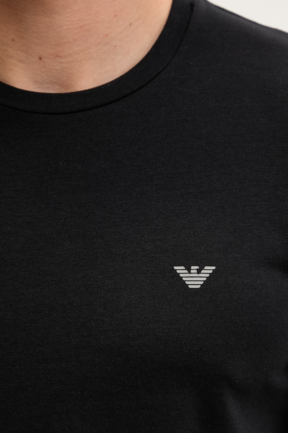 Emporio Armani Underwear T-shirt basic męski bawełniany z elastanem 2-pack EM000391.AF18881 czarny
