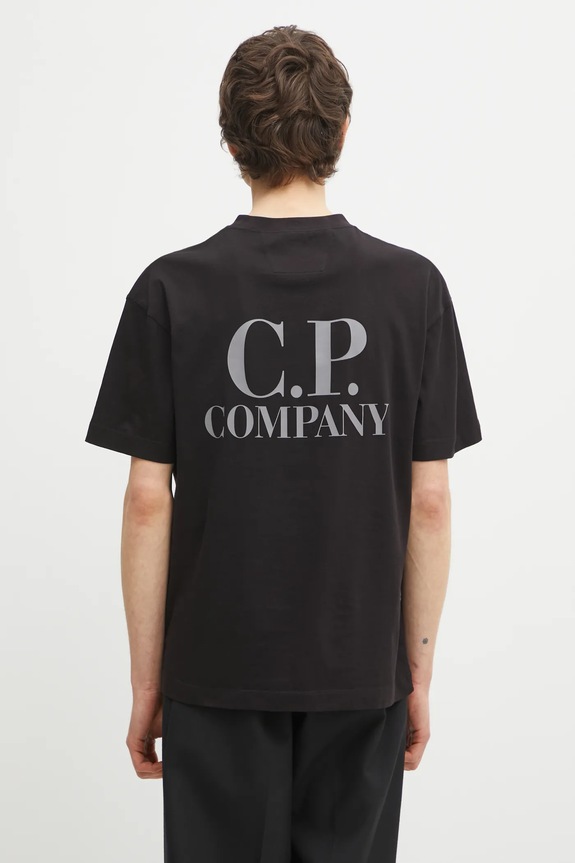 C.P. Company t-shirt in cotone regolare nero 20CMTS086A005100W