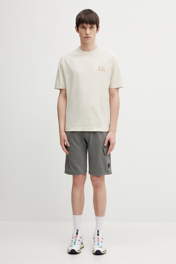 C.P. Company t-shirt bawełniany 20CMTS143A110579W beżowy