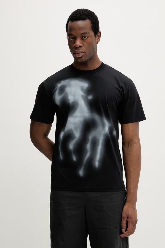 Heliot Emil t-shirt bawełniany wzorzyste czarny SS26PRE.M.09.159.BLK01