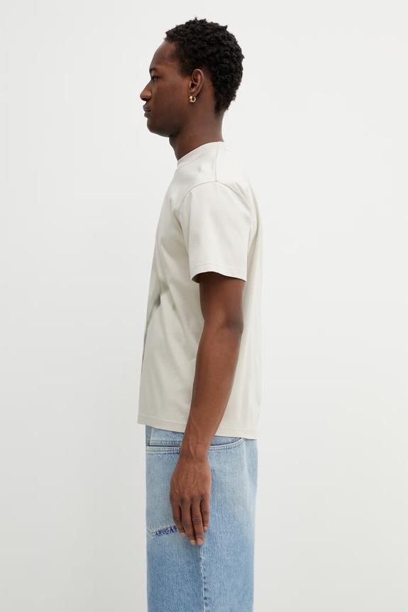 Bombažna kratka majica Heliot Emil SS26PRE.M.09.159.LST18 bež SS26