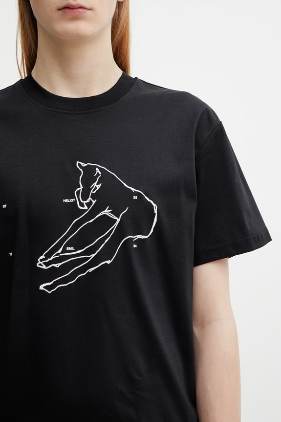 HELIOT EMIL T-shirt bawełniany męski czarny SS26.M.09.169.BLK01