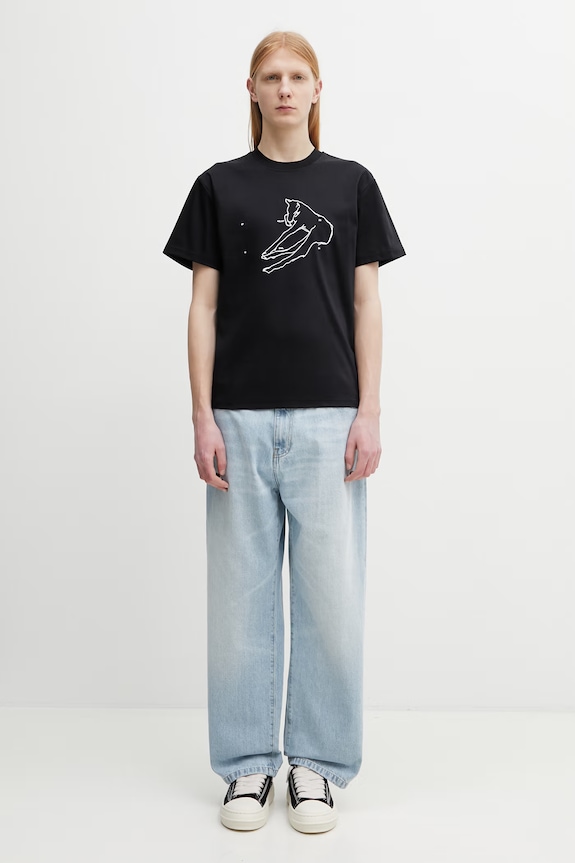 HELIOT EMIL kratka majica moška bombažna SS26.M.09.169.BLK01 črna