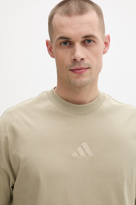 adidas T-shirt basic ανδρικό βαμβακερό πράσινο KC3187