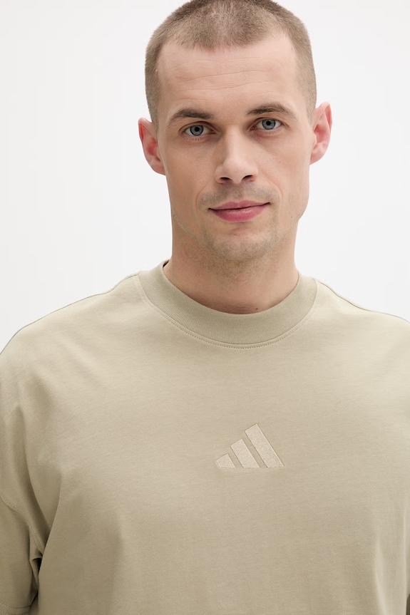 adidas T-shirt basic ανδρικό βαμβακερό πράσινο KC3187