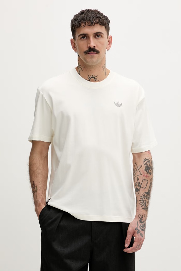 Oblečenie adidas Originals tričko pánske bavlnené KD1430 béžová