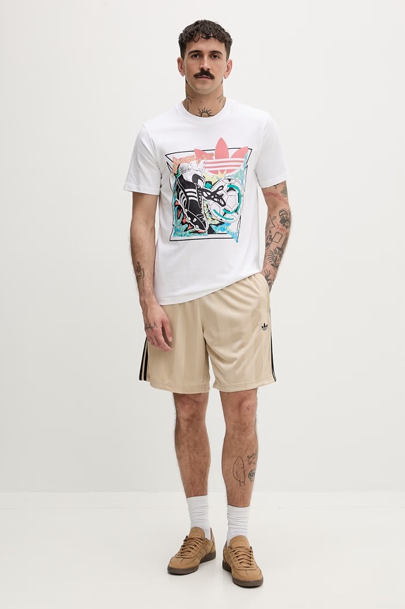 adidas Originals tričko pánske bavlnené Anime KD3826 béžová SS26