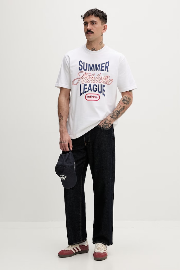 adidas Originals tričko pánske bavlnené KD6565 biela SS26