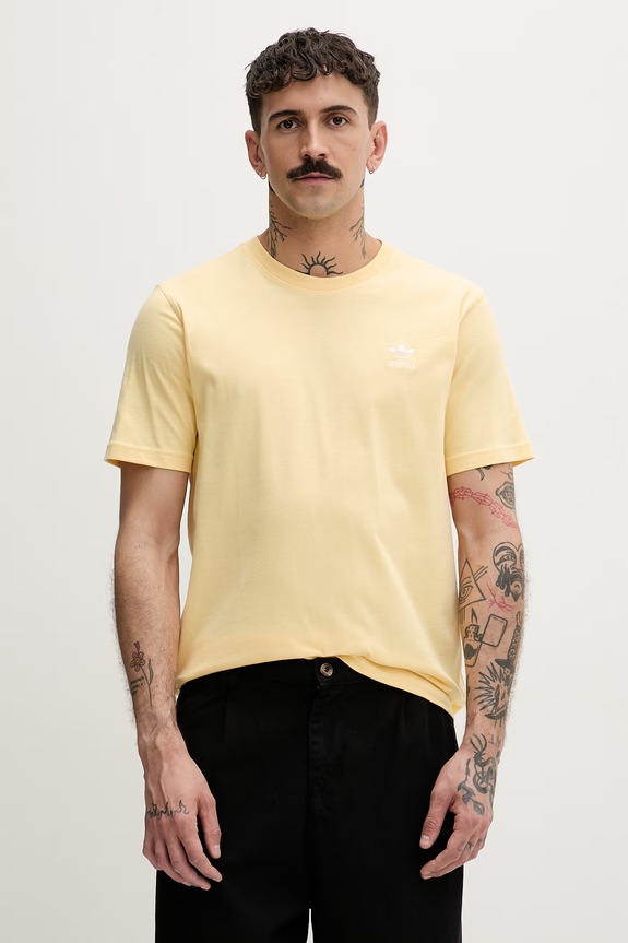 adidas Originals tričko pánske bavlnené žltá KE1165