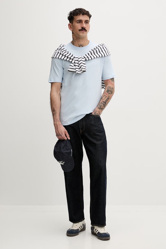 adidas Originals tričko pánske bavlnené KE1195 modrá SS26