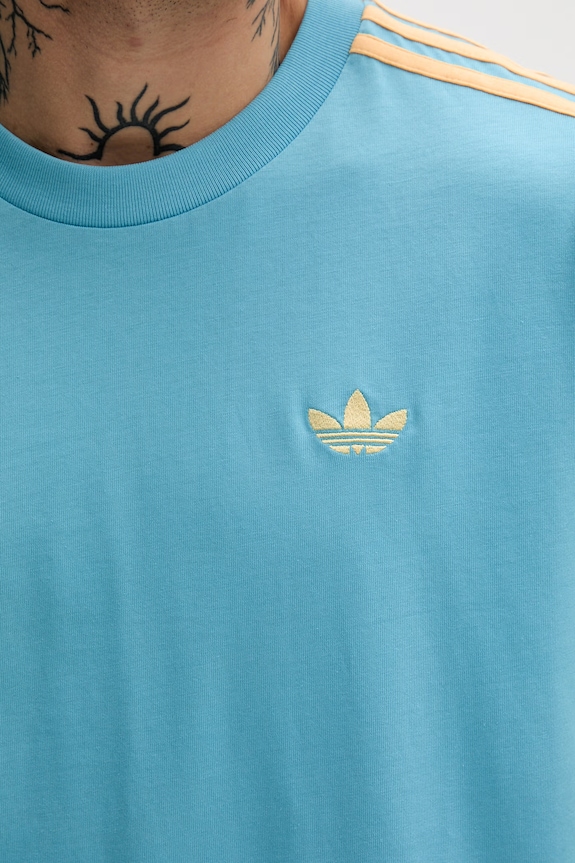 adidas Originals T-shirt męski bawełniany KE1588 turkusowy