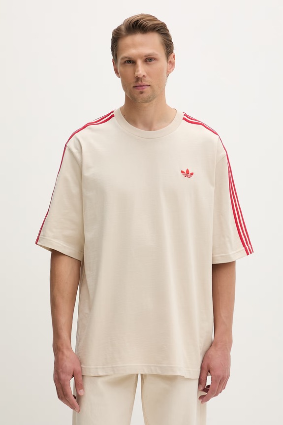adidas Originals T-shirt męski bawełniany beżowy KE1589