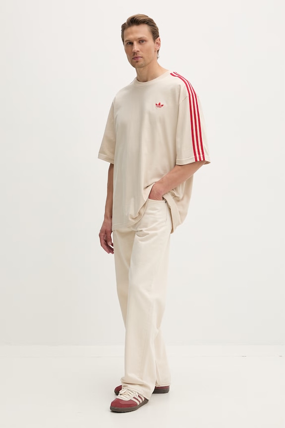 adidas Originals T-shirt męski bawełniany KE1589 beżowy SS26