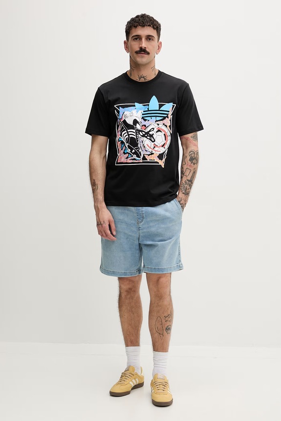 adidas Originals tričko pánske bavlnené Anime KE2768 čierna SS26