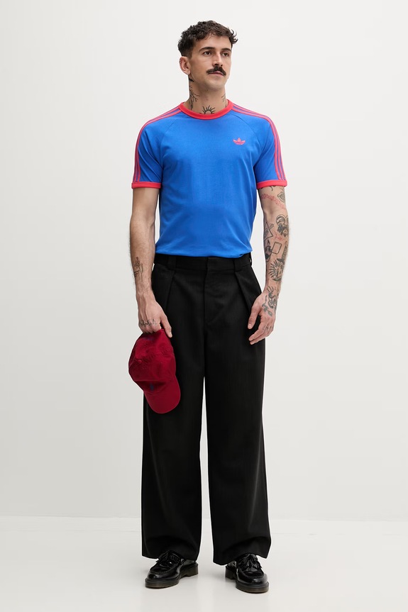 adidas Originals tričko pánske bavlnené KE3531 modrá SS26