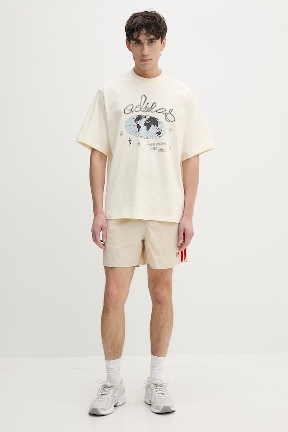 adidas Originals t-shirt ανδρικό βαμβακερό KU9207 μπεζ SS26