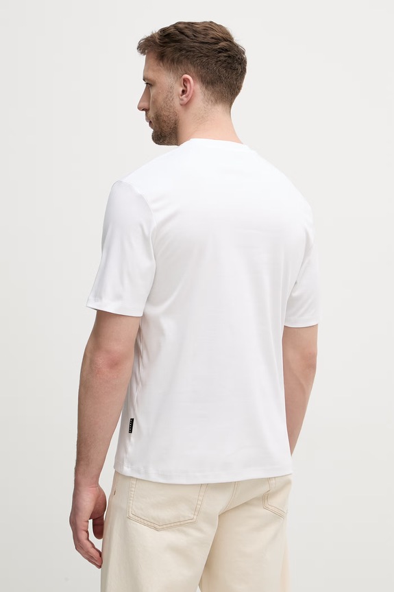 Îmbrăcăminte Sisley tricou pentru bărbați, din bumbac 3H6TS104S alb