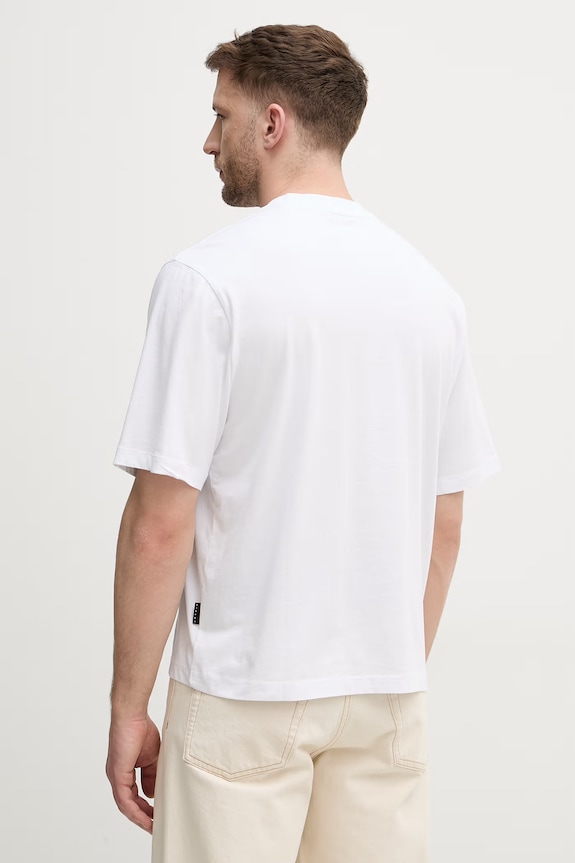 Odzież Sisley t-shirt męski bawełniany 3UYBS104T. biały