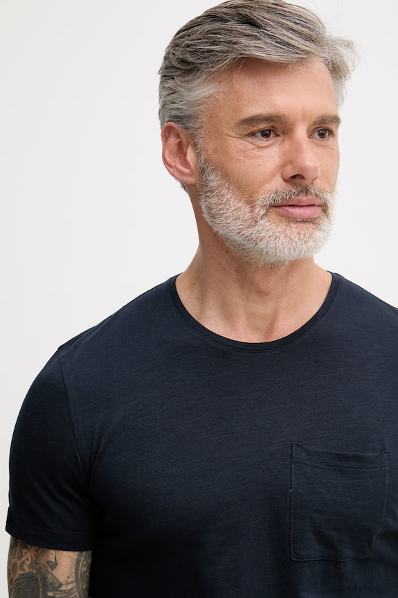 Sisley tricou pentru bărbați, din bumbac bleumarin 3WF0S1052