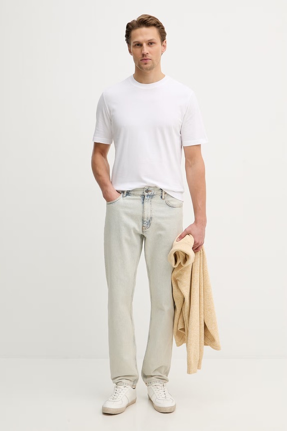 Sisley tricou din bumbac 3XDTS104R alb SS26