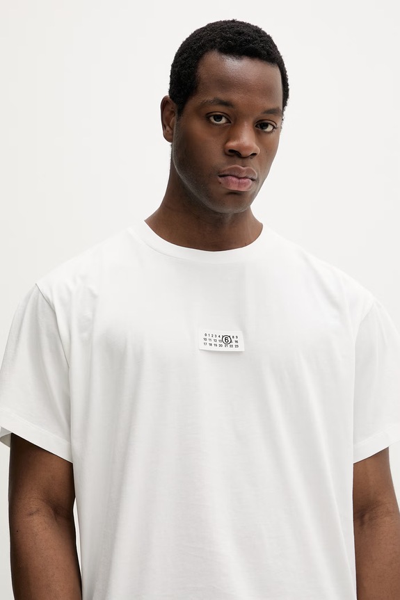 Βαμβακερό μπλουζάκι MM6 Maison Margiela λευκό SH0GC0032.M20170