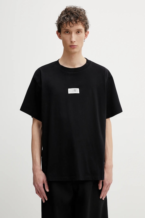 Bavlněné tričko MM6 Maison Margiela relaxed černá SH0GC0032.M20170