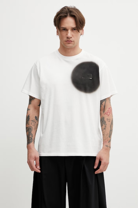 MM6 Maison Margiela T-shirt bawełniany męski biały SH0GC0067.M20048