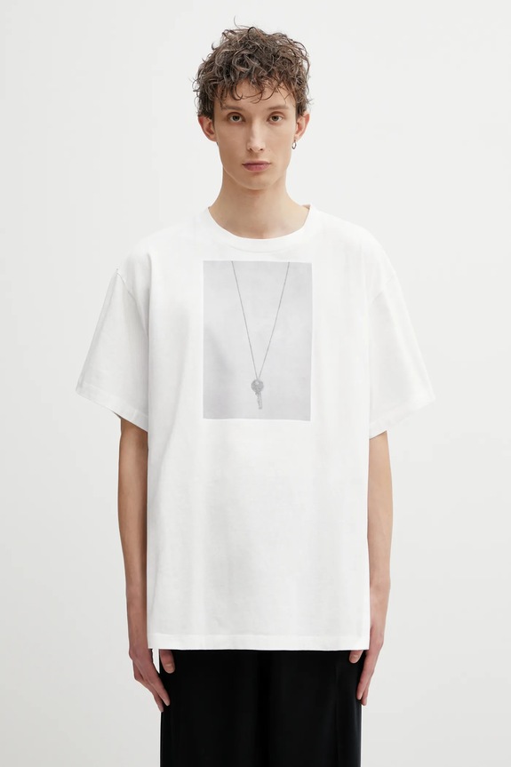Хлопковая футболка MM6 Maison Margiela печать белый SH0GC0068.M20050