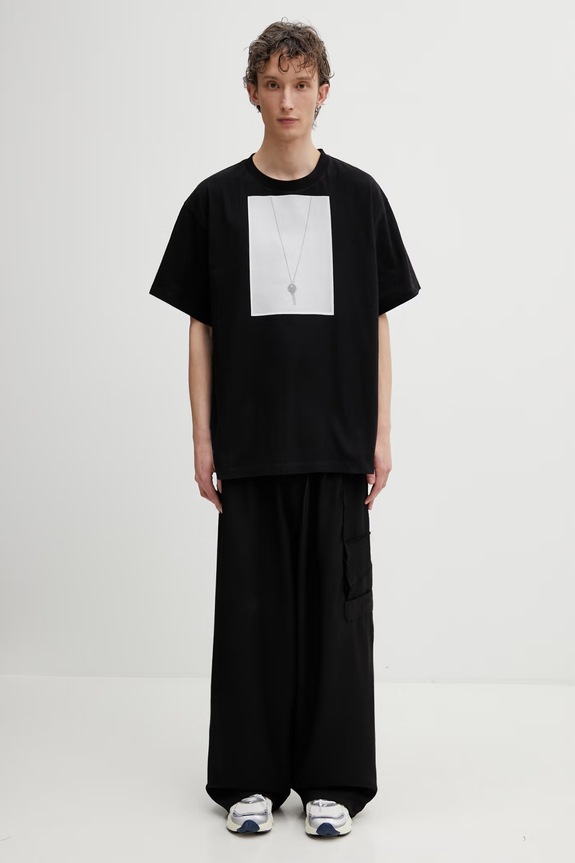 Βαμβακερό μπλουζάκι MM6 Maison Margiela SH0GC0068.M20050 μαύρο
