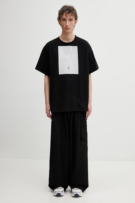 Βαμβακερό μπλουζάκι MM6 Maison Margiela SH0GC0068.M20050 μαύρο