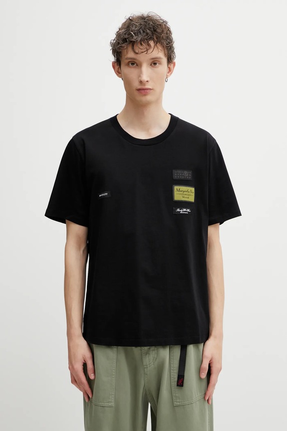 Хлопковая футболка MM6 Maison Margiela хлопок чёрный SH0GC0069.S24311