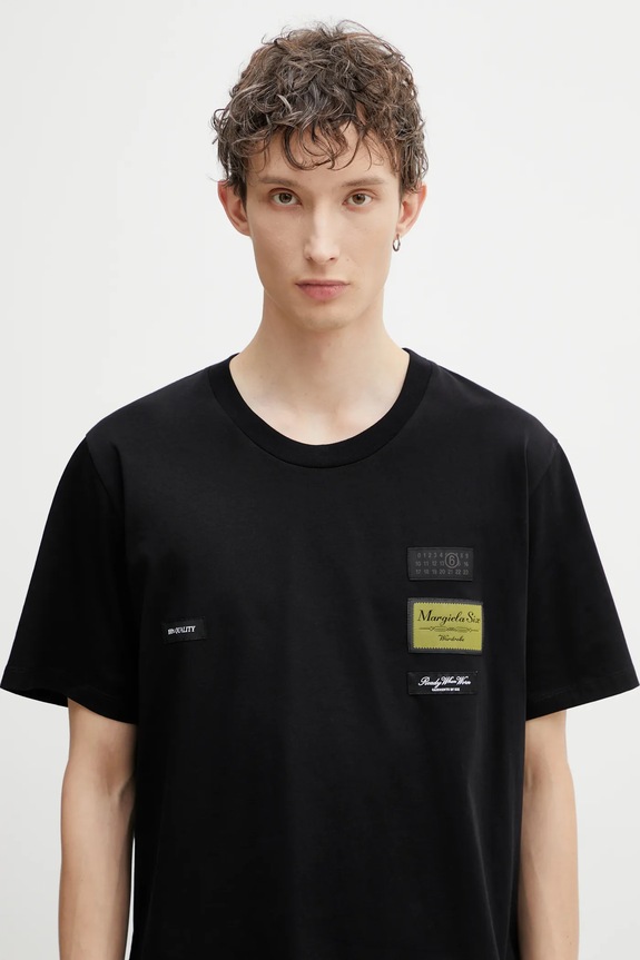 Хлопковая футболка MM6 Maison Margiela чёрный SH0GC0069.S24311