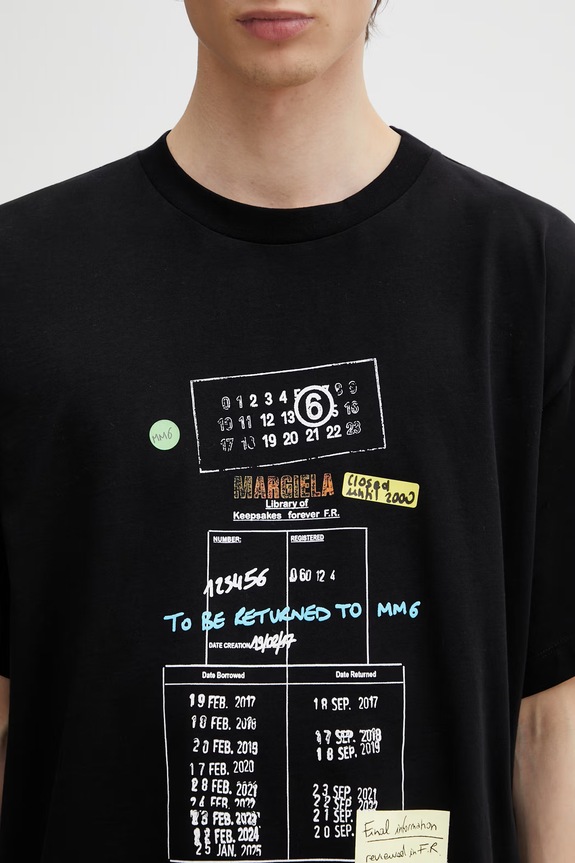 MM6 Maison Margiela t-shirt bawełniany męski czarny SH0GC0070.M20170