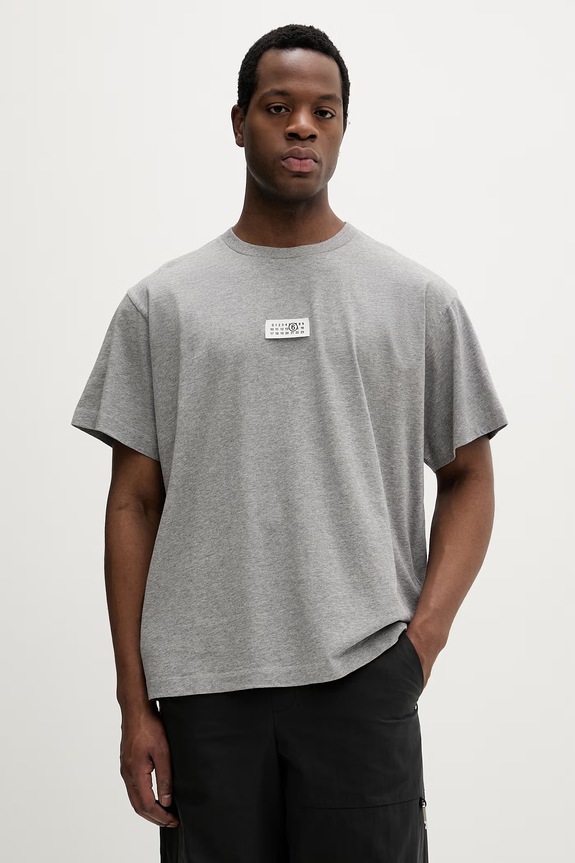 Βαμβακερό μπλουζάκι MM6 Maison Margiela βαμβάκι γκρί SH0GC0071.M20170