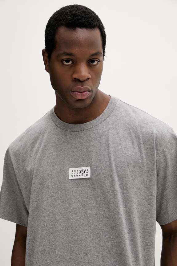 Βαμβακερό μπλουζάκι MM6 Maison Margiela γκρί SH0GC0071.M20170