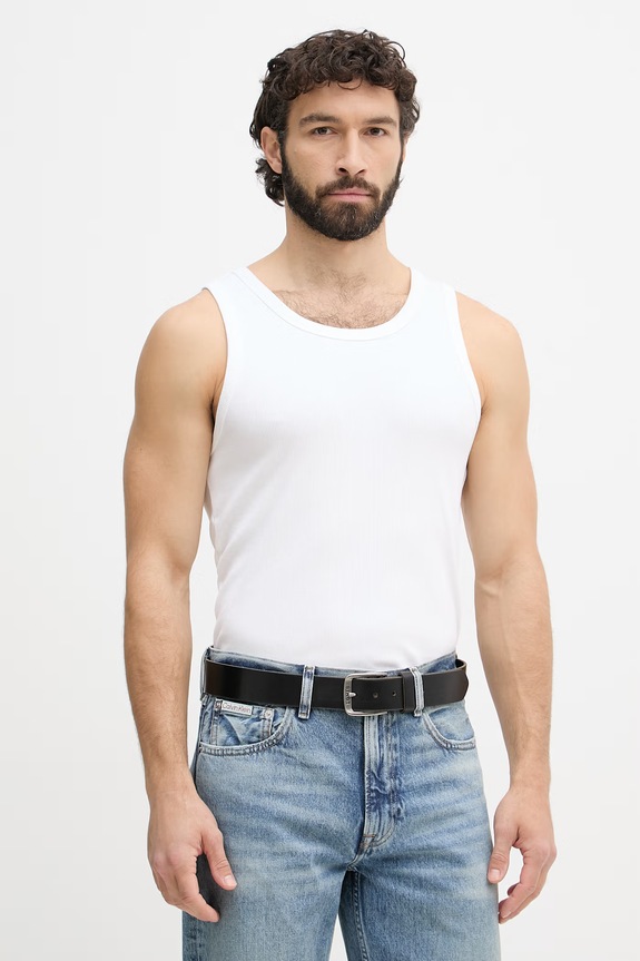 Calvin Klein Jeans top pentru bărbați, cu bumbac alb LV04RF272G