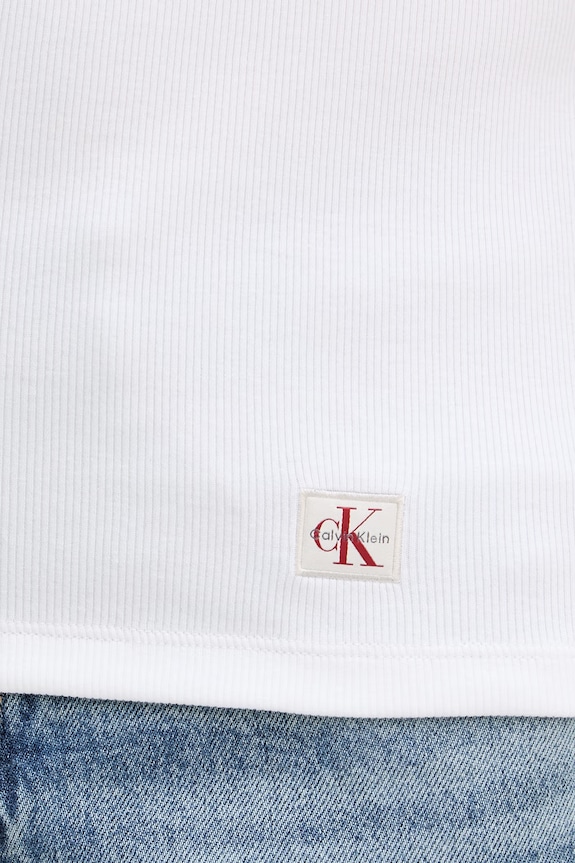 Calvin Klein Jeans top pentru bărbați, cu bumbac LV04RF272G alb