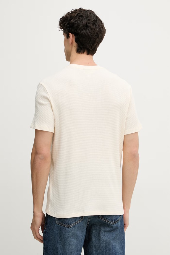 Oblečení Calvin Klein Jeans tričko pánské s bavlnou LV04RD008G béžová