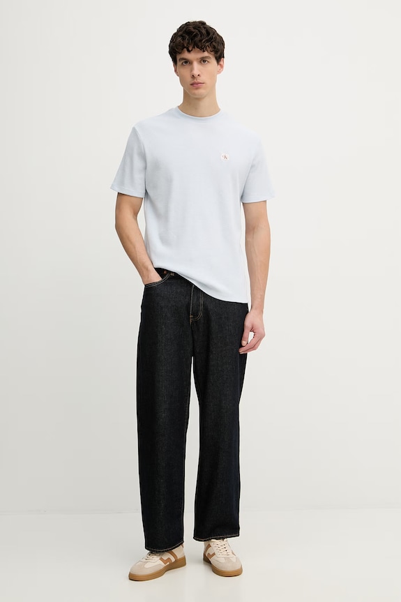 Calvin Klein Jeans majica za muškarce s pamukom LV04RD008G plava SS26